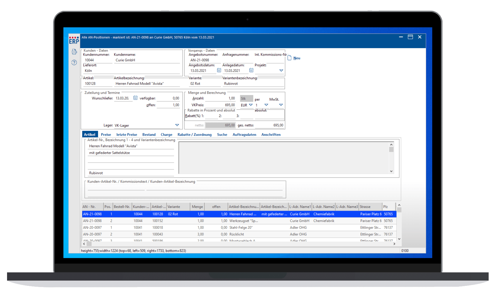 ERP Customer Service Reparaturauftrag